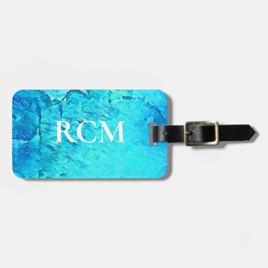 Moderne Tropische Oceaan Thema Ontwerp Bagagelabel (Voorkant horizontaal)