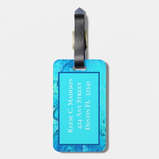 Moderne Tropische Oceaan Thema Ontwerp Bagagelabel (Achterkant verticaal)