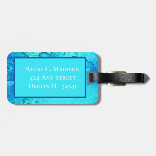 Moderne Tropische Oceaan Thema Ontwerp Bagagelabel (Achterkant horizontaal)
