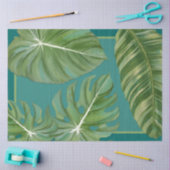 Moderne tropische Oerwoud Leaf Blauwgroen Blue-ont Tissuepapier (Craft)