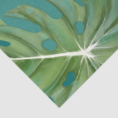 Moderne tropische Oerwoud Leaf Blauwgroen Blue-ont Tissuepapier (Detail)