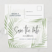 Moderne Tropische olievlek Groen sparen de Datum Briefkaart (Voorkant / Achterkant)