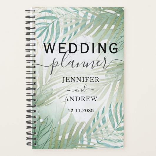Moderne Tropische olievlek Groene Weddenschappen Planner (Voorkant)