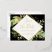 Moderne tropische opslag Datum Folie uitnodiging P (Voorkant / Achterkant)