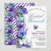Moderne tropische paarse bloem bruidsbrunch kaart (Voorkant / Achterkant)