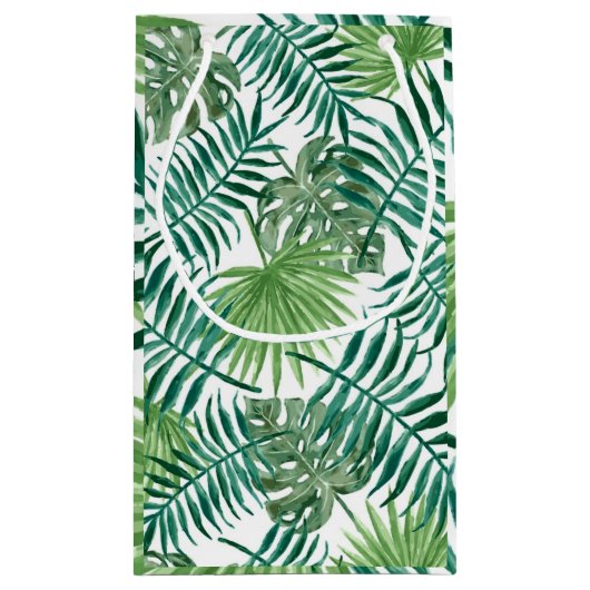 Moderne tropische palm laat kleine cadeautas achte (Achterkant)