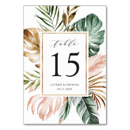 Moderne tropische palm Leaf Greenery Blush Floral Kaart