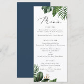 Moderne tropische palm Leaf Typography Wedding Menu (Voorkant / Achterkant)