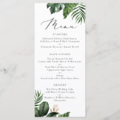Moderne tropische palm Leaf Typography Wedding Menu (Voorkant)