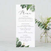 Moderne tropische palm Leaf Typography Wedding Menu (Staand voorkant)