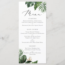 Moderne tropische palm Leaf Typography Wedding Menu