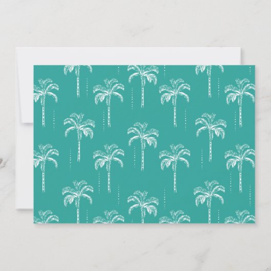 Moderne Tropische Palm Tree Bruids Douche Uitnodig Kaart (Achterkant)