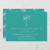Moderne Tropische Palm Tree Bruids Douche Uitnodig Kaart (Voorkant / Achterkant)