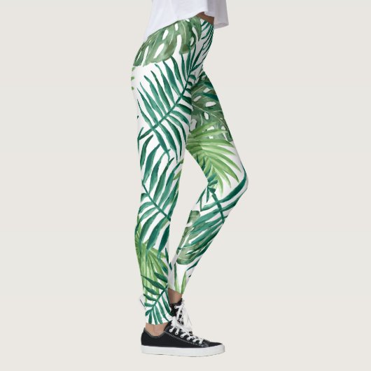 Moderne tropische palmbladeren leggings (Rechts)