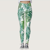 Moderne tropische palmbladeren leggings (Voorkant)