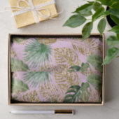 Moderne tropische palmbladeren Monstera Gold Glitt Tissuepapier (Geschenk)