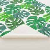 Moderne tropische palmbladeren Sherpa Deken (3/4)