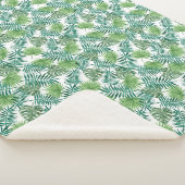 Moderne tropische palmbladeren sherpa deken (3/4)