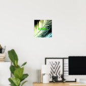 moderne tropische palmbladparadijsstekst fotokunst poster (Thuiskantoor)