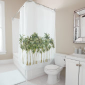 Moderne tropische palmbomen douchegordijn (In situ)