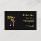 Moderne Tropische Palmbomen Event Planner Zwart Visitekaartje (Voorkant)