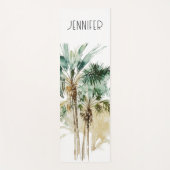 Moderne tropische palmbomen monogram yogamat (Voorkant)