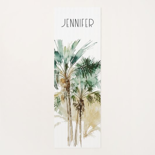 Moderne tropische palmbomen monogram yogamat (Achterkant)