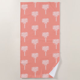 Moderne tropische palmbomen perzik roze wit strandlaken