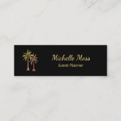 Moderne Tropische Palmbomen Professioneel Zwart Mini Visitekaartje (Voorkant)