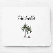Moderne tropische palmbomen strand gepersonaliseer muismat (Voorkant)