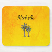 Moderne tropische palmbomen strand gepersonaliseer muismat (Voorkant)