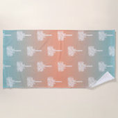 Moderne tropische palmbomen Sunset Ombre Strandlaken (Voorkant)