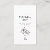 Moderne tropische palmbomen tekenen zwart wit visitekaartje (Voorkant)