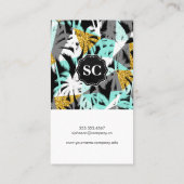 Moderne Tropische Palmbomen Visitekaartje (Achterkant)