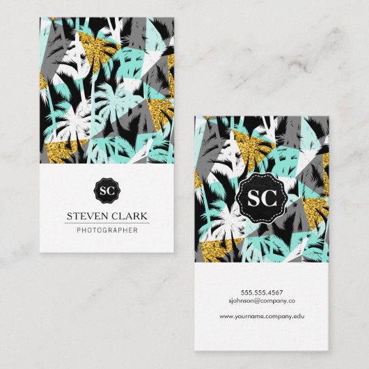 Moderne Tropische Palmbomen Visitekaartje (Voorkant / Achterkant)
