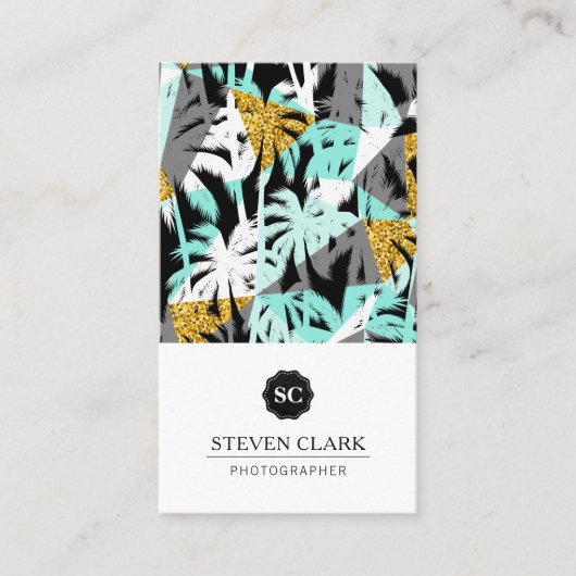 Moderne Tropische Palmbomen Visitekaartje (Voorkant)