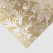Moderne tropische palmbomen wit op goud tissuepapier (Detail)