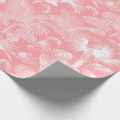 Moderne tropische palmbomen wit roze cadeaupapier (Hoek)