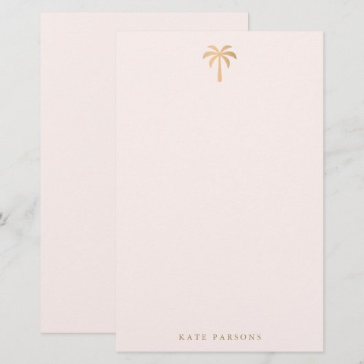 Moderne tropische palmboom briefpapier (Voorkant / Achterkant)