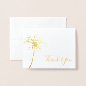 Moderne tropische palmboom Dank u Folie Kaarten (Voorkant met envelop)