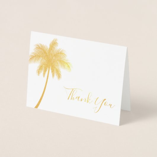 Moderne tropische palmboom Dank u Folie Kaarten (Voorkant)