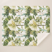 Moderne tropische palmboom sherpa deken (Voorkant (horizontaal))