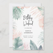 Moderne tropische palmen verjaardagsweekend kaart (Voorkant)