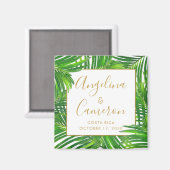 Moderne tropische palmwrijvingsdatum gunst magneet (Voorkant / Achterkant)