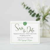 Moderne Tropische Platte Save The Date Kaart (Staand voorkant)