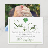 Moderne Tropische Platte Save The Date Kaart (Voorkant / Achterkant)