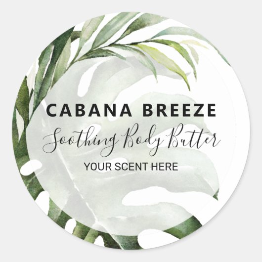 Moderne tropische productlabels ronde sticker (Voorkant)