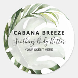 Moderne tropische productlabels ronde sticker