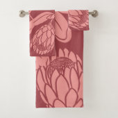 Moderne Tropische Protea Bloem badhanddoekset Bad Handdoek (Insitu)