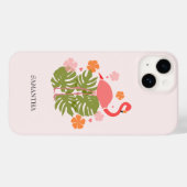 Moderne Tropische Roze Flamingo Case-Mate iPhone Case (Achterkant (horizontaal))